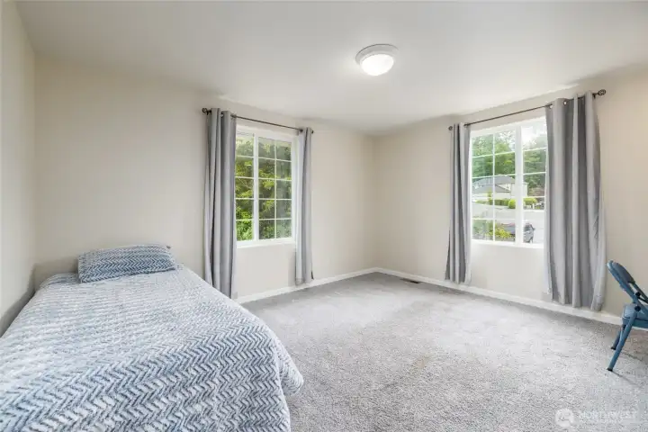 Second of three guest rooms, this is another corner bedroom.