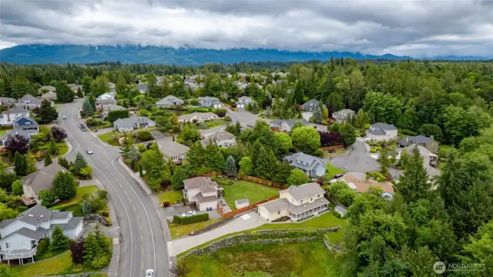 Set back from the road, the long driveway offers plenty of parking for even your biggest holiday get togethers.