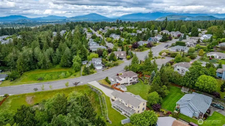 Situated with no neighbor along the front of the house, on the sunny south side of the lot.