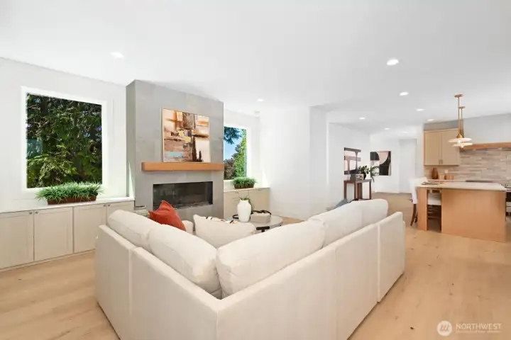 View of LR looking towards kitchen and dining room