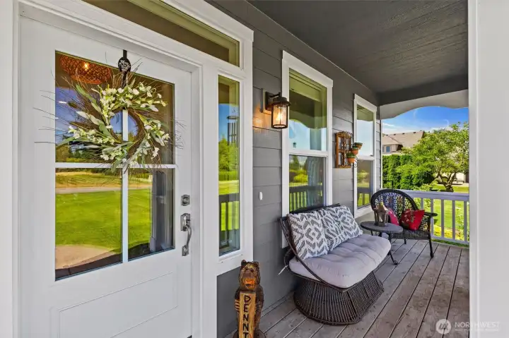 Plenty of porch space for sitting outside on the front of the house.