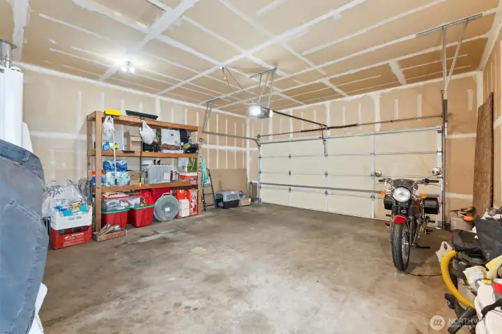 Two car attached garage.