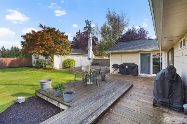 Expansive deck with room for your grill and outdoor seating.