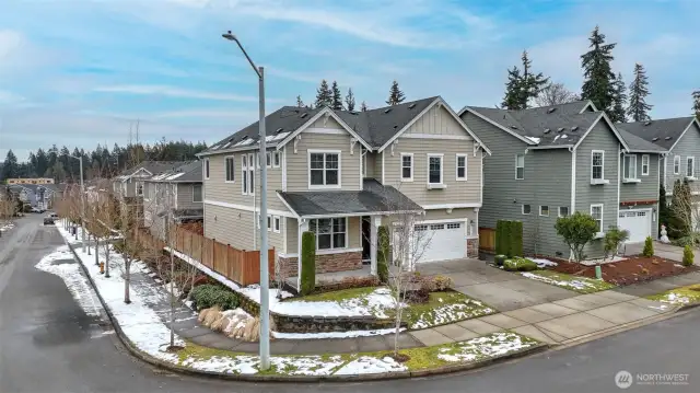 Fully fenced backyard with a patio covered helps when raining.  The home was built in 2015, the interior footage is 2,773 and the garage is 495 sq. ft.