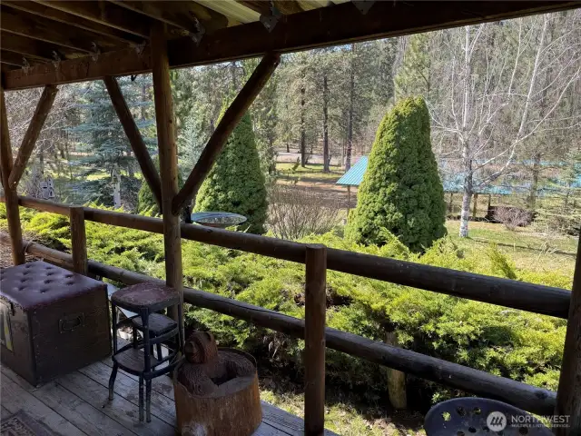 View from covered rear deck
