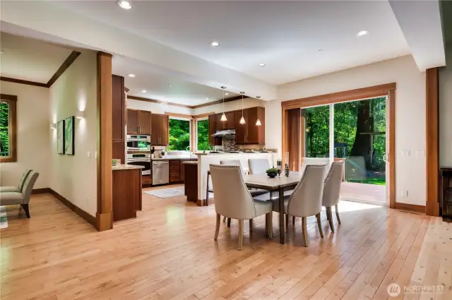 Extended hardwoods grace the entire downstairs making life easy for the active outdoor lifestyle you will enjoy .