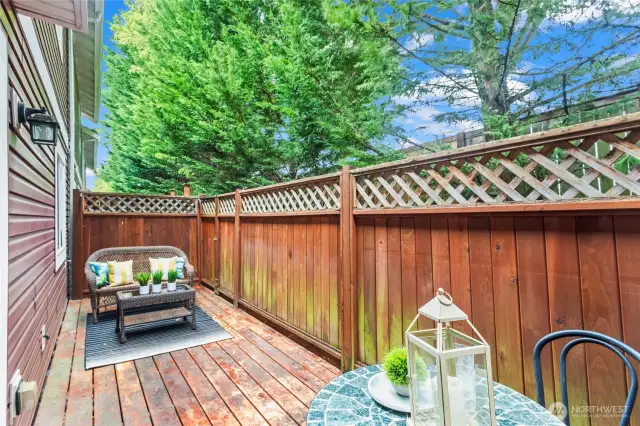 Long private patio for summer days!