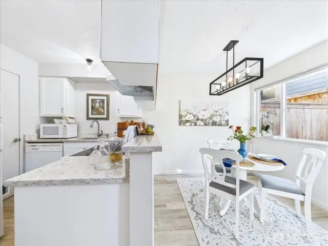 Dine with a view of your own back yard. Very private, yet so bright.