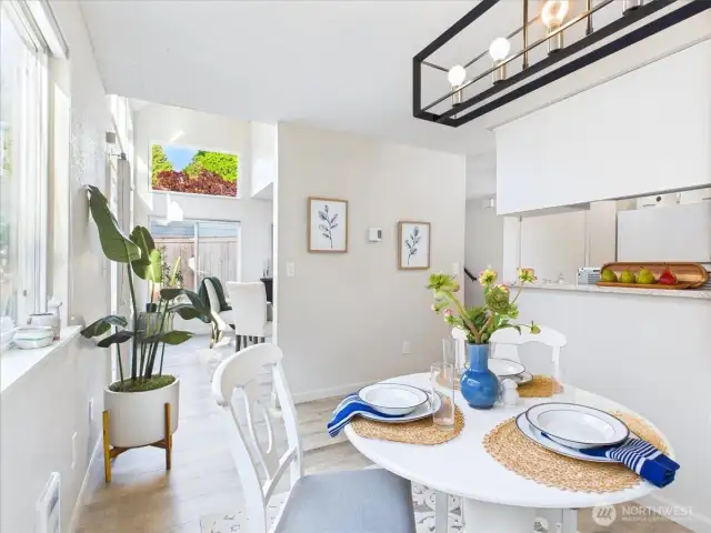 The main floor has separation between spaces yet it has an open feel.