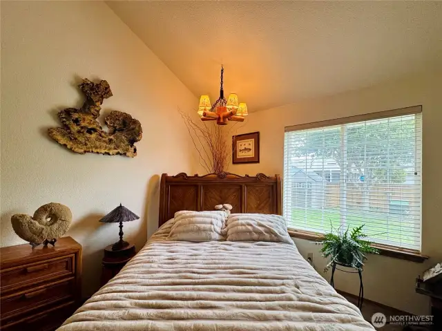 Very spacious vaulted primary bedroom with plenty of room for a king size bed.