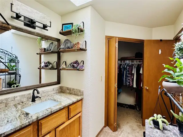 Large walk-in closet conveniently located in ensuite