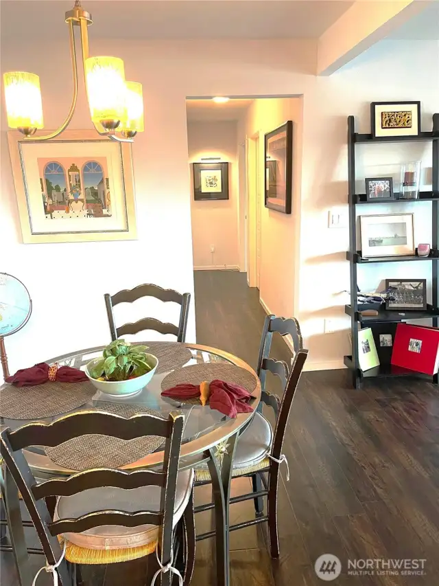 Dining area showing Hallway to 2nd and 3rd Bedrooms and Full Bath