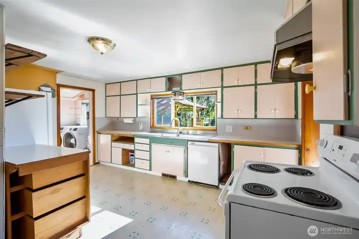 Spacious kitchen with lots of natural light
