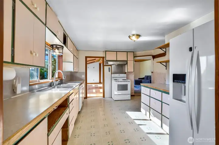 Spacious kitchen with lots of natural light