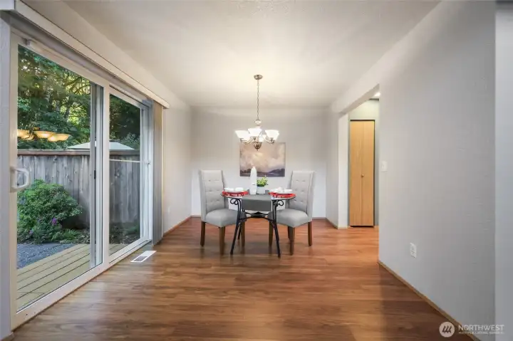 Sliding door access to the patio ...