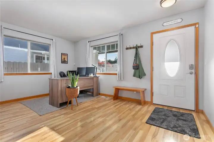 Front door leads into living room.