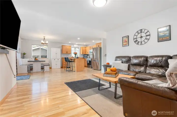 Central A/C keeps the home cool in summer.