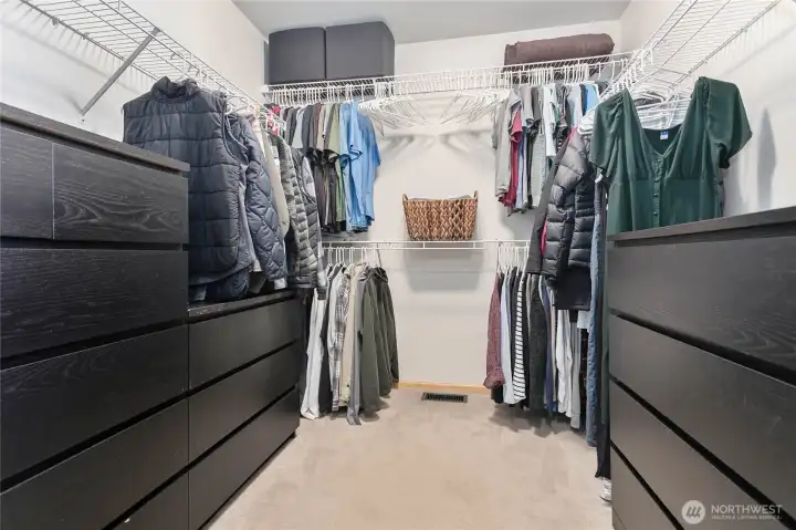 Oversized primary walk in closet.