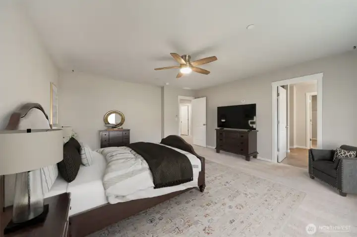 Owner's Suite Bedroom - Main (Virtually Staged)