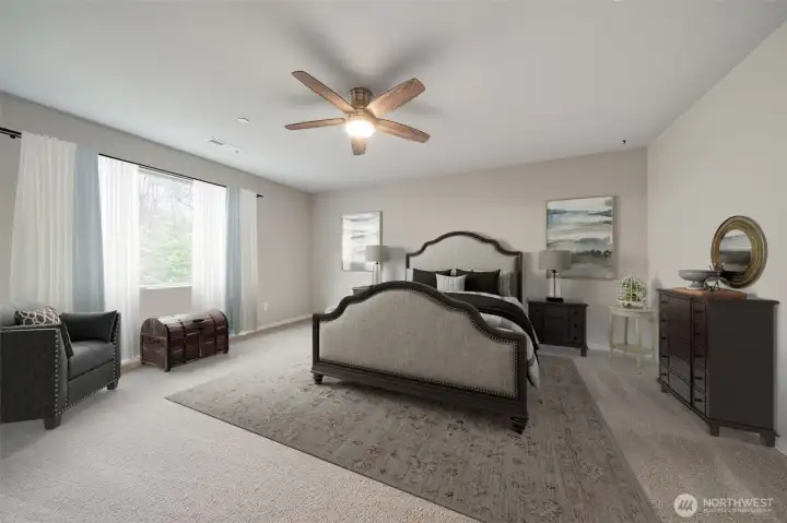 Owner's Suite Bedroom - Main (Virtually Staged)