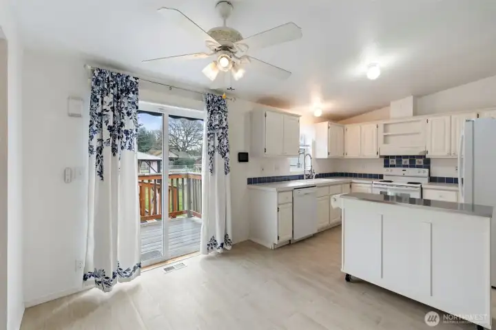 Open kitchen with lots of natural light