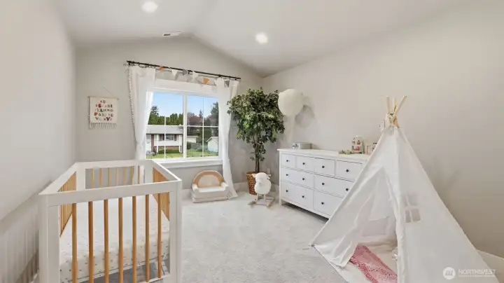 Guest bedroom #3, currently used as a nursery.