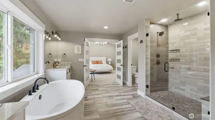 Welcome to your spa-like treat, don't miss the oversize shower!