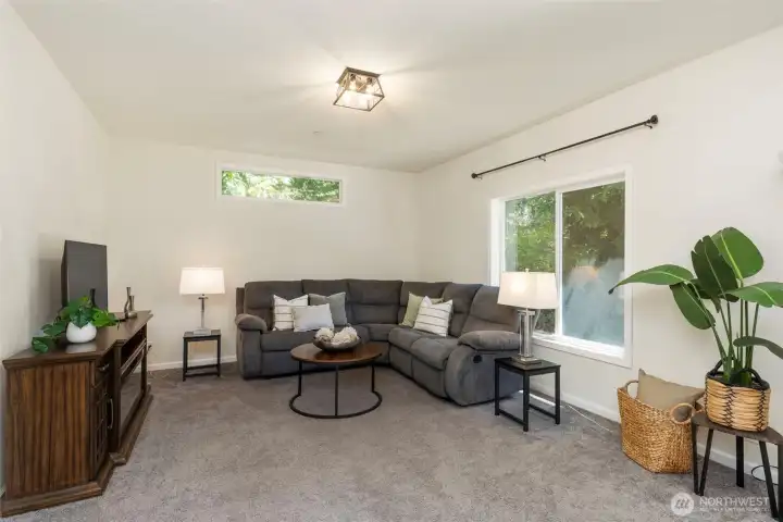 Family room off the kitchen and dining room!