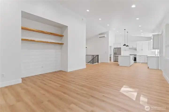 Live-edge custom shelving