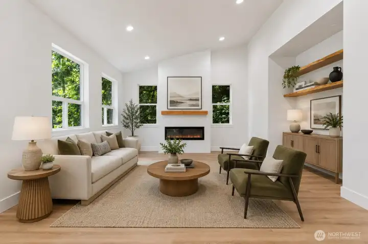 Virtually staged Livingroom