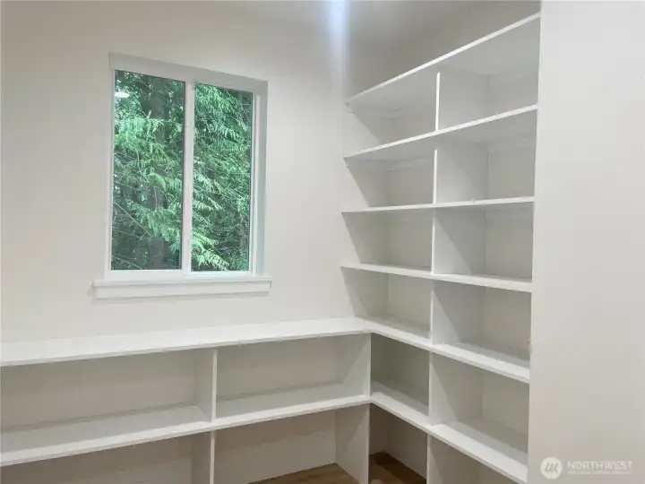 Pantry w/ custom shelving Pantry w/ custom shelving