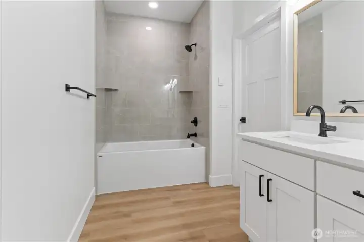 bathtub on lower level