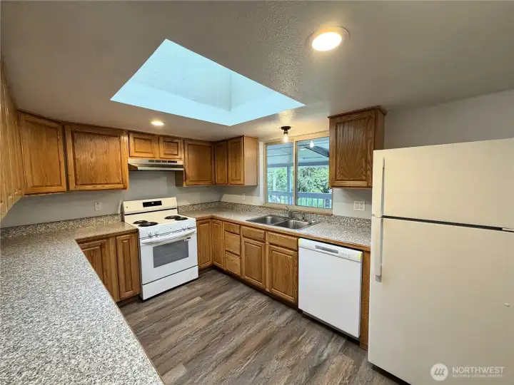 Bright kitchen with skylight!