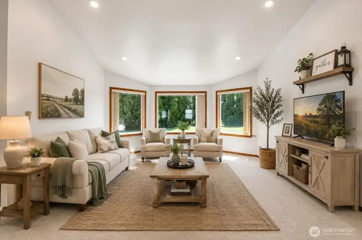 Virtually staged living room!
