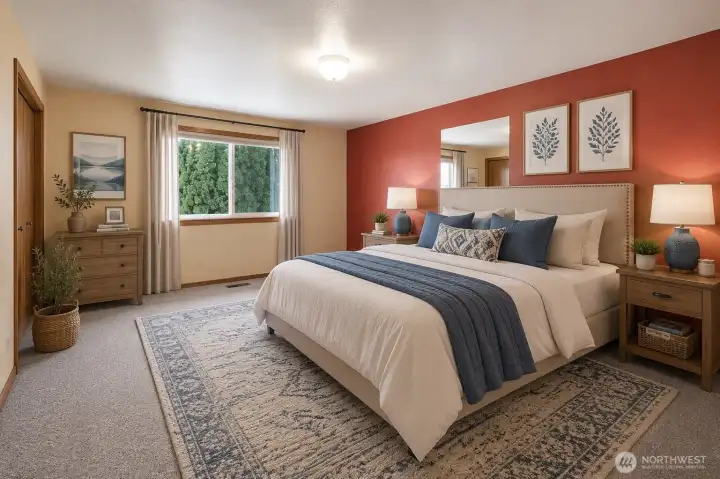 Virtually staged 3rd bedroom