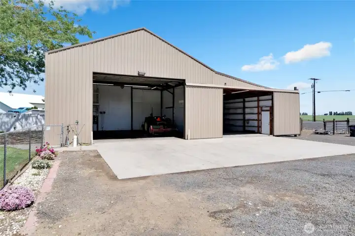 Shop is 36 X 36 with another enclosed 36X20 storage. Perfect for the mechanic, trucker, handy person,