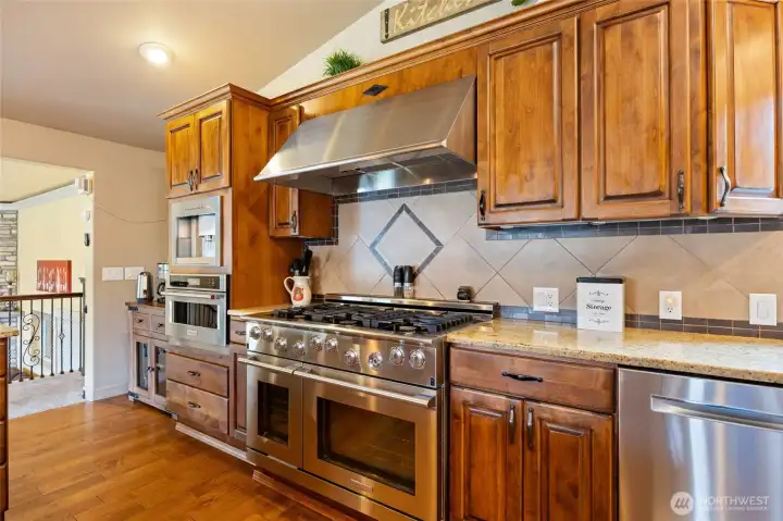 48" 6 Burner Gas Range, built in Espresso Machine