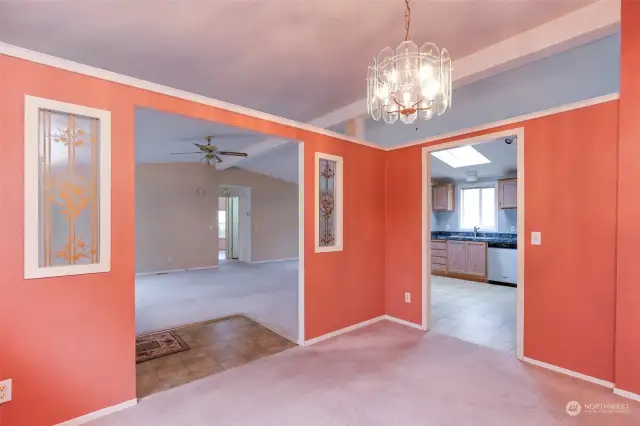 Dining room that opens to kitchen and living room