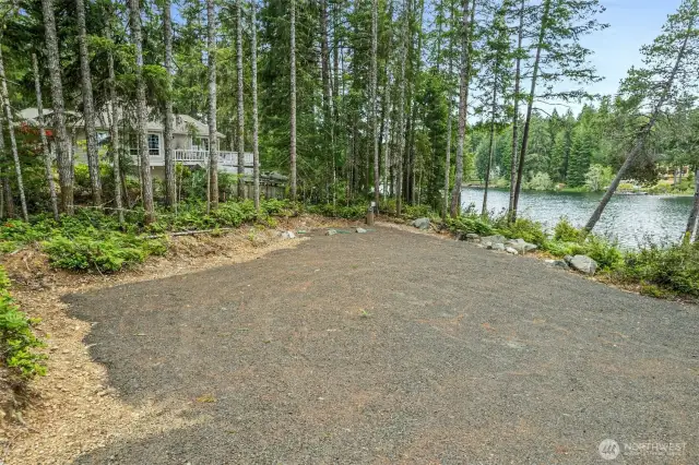 Future home site with beautiful views of Tee Lake and the Olympic Mountains.