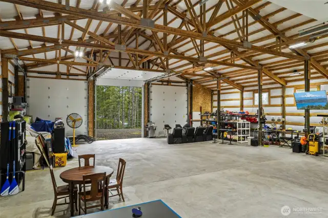 This garage is fully insulated and has two large heaters.  There is riber optic to the garage and on the property. Also included, security cameras on the exterior of the garage.