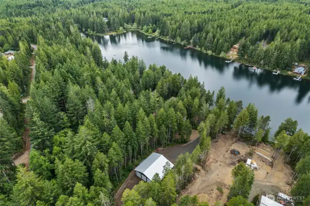 A portion of Tee Lake with a view of the property.  This property also has gorgeous view of the Olympic Mountains on those clear days.