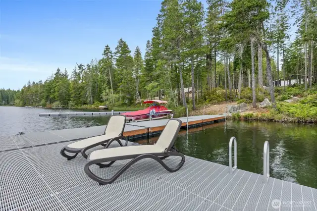 A gorgeous 60'x 28' dock was built in 2022.  The dock platform is 28'x12.5'.  The boat lift is included with the property.  It can be modified to fit your boat.