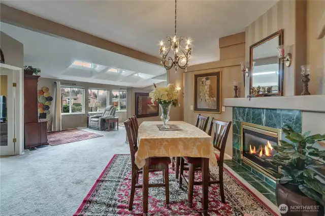 Formal Dining Area with Gas Fireplace