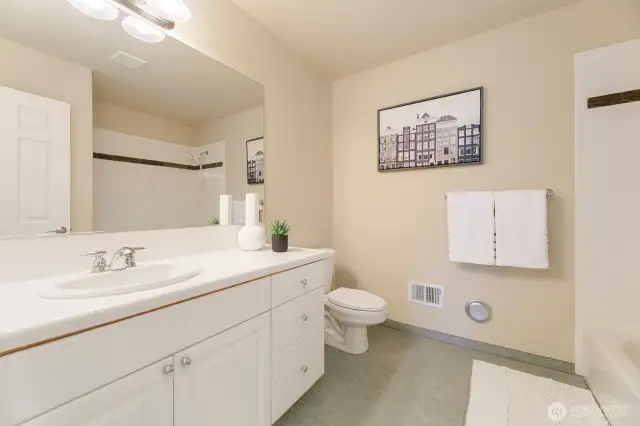 Full bath on lower level