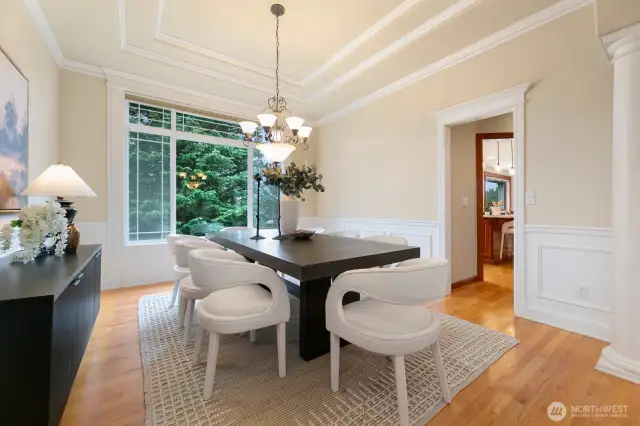 Beautiful Ceiling moldings and wainscoting