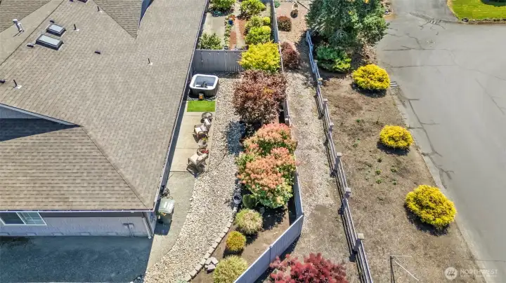 aerial of backyard