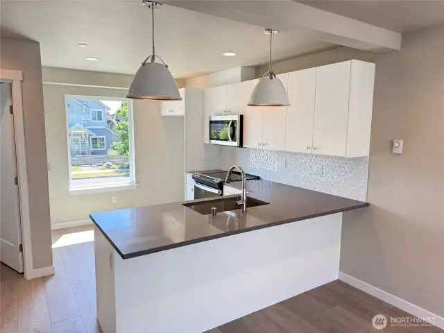 Open concept kitchen & living