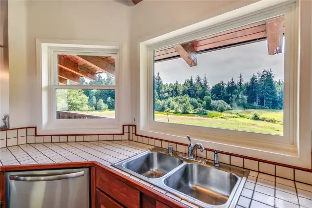 Beautiful views from the kitchen sink.