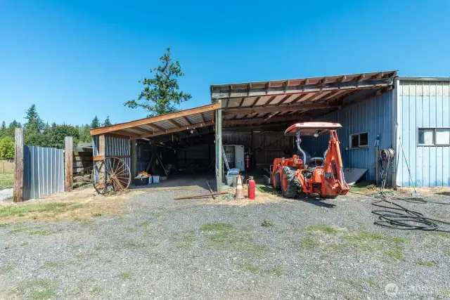 Attached to shop is a tractor 15’x32’