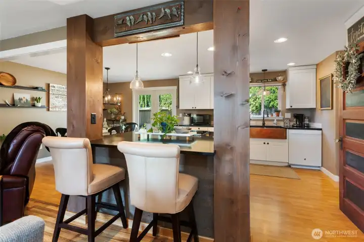 Eating Bar overlooking the Kitchen